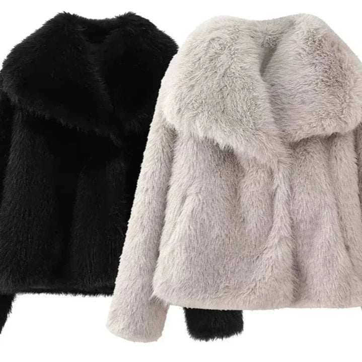 Giacca in pelliccia sintetica elegante per il massimo calore