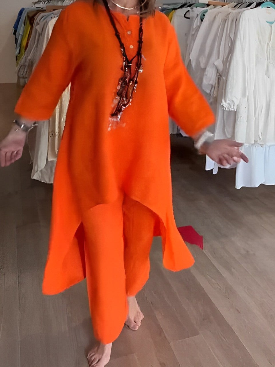 Buksedress i lin