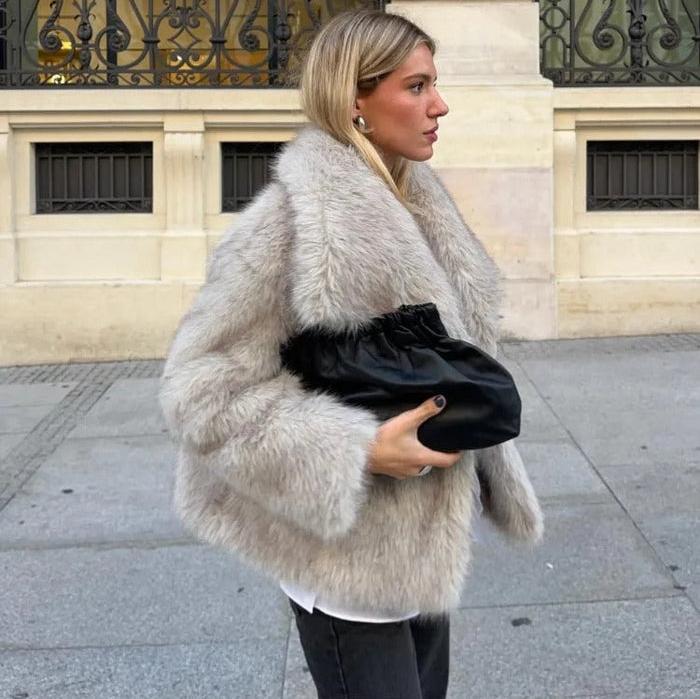 Elegant faux fur jacket for maximum warmth 